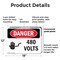 Signmission 480 Volts Danger Sign, Plastic, 18in W x 12in L, 2PK OS-2PACK-DS-P-1218-L-1013 - alternate 5